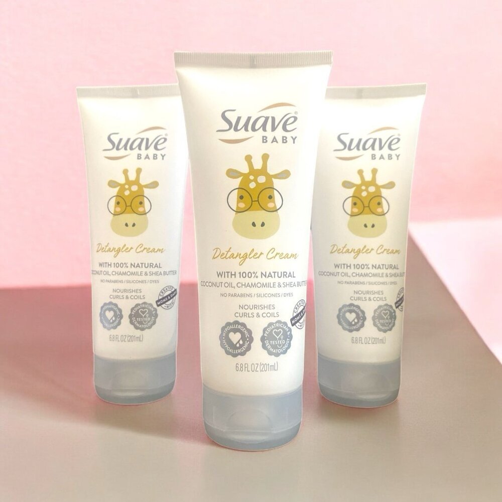 3- Suave Baby Detangler Cream w/Coconut Oil Chamomile Shea Butter 6.8 oz